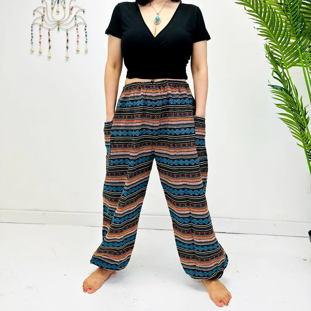 Boho Cotton Unisex Handwoven Pants with Pockets