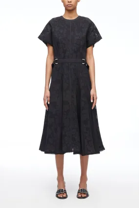 Bonded Lace Pleated Combo Dress