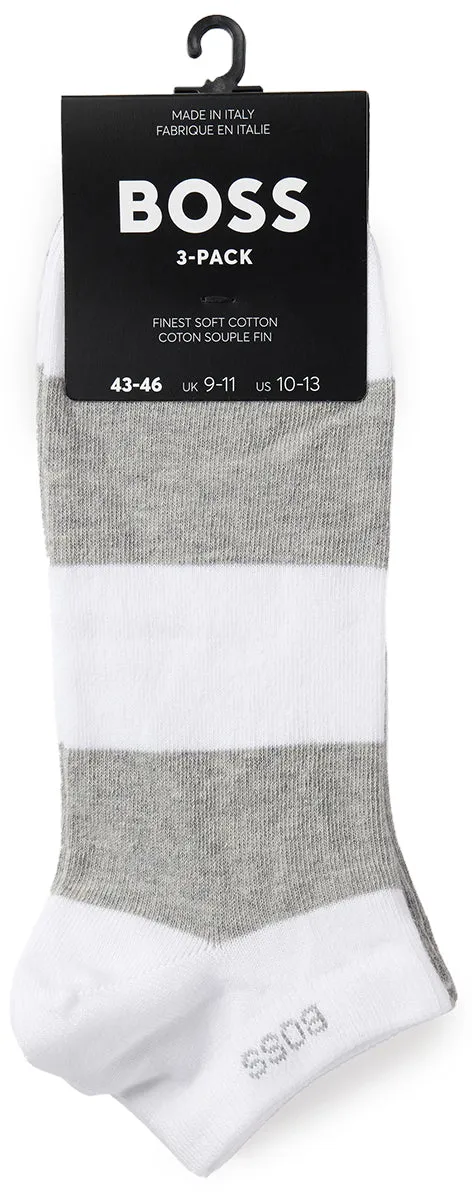 Boss 3 Pair Shoe Sock In White For Men