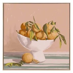 Bowl of Oranges - Oak Framed Canvas 30 x 30cm