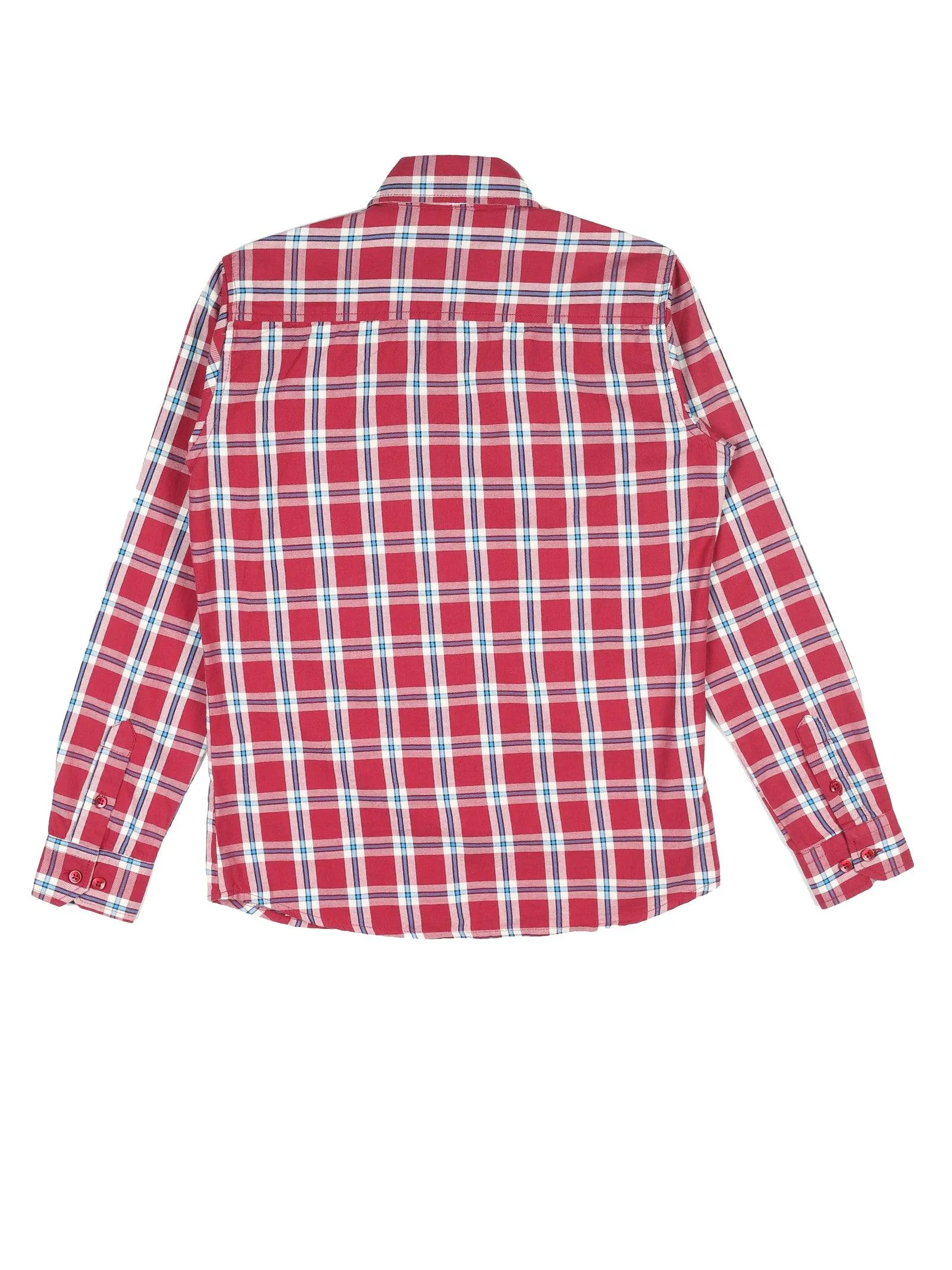 BOY'S RED CHECK REGULAR FIT SHIRT