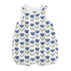 Bubble Romper - Tulips Blue