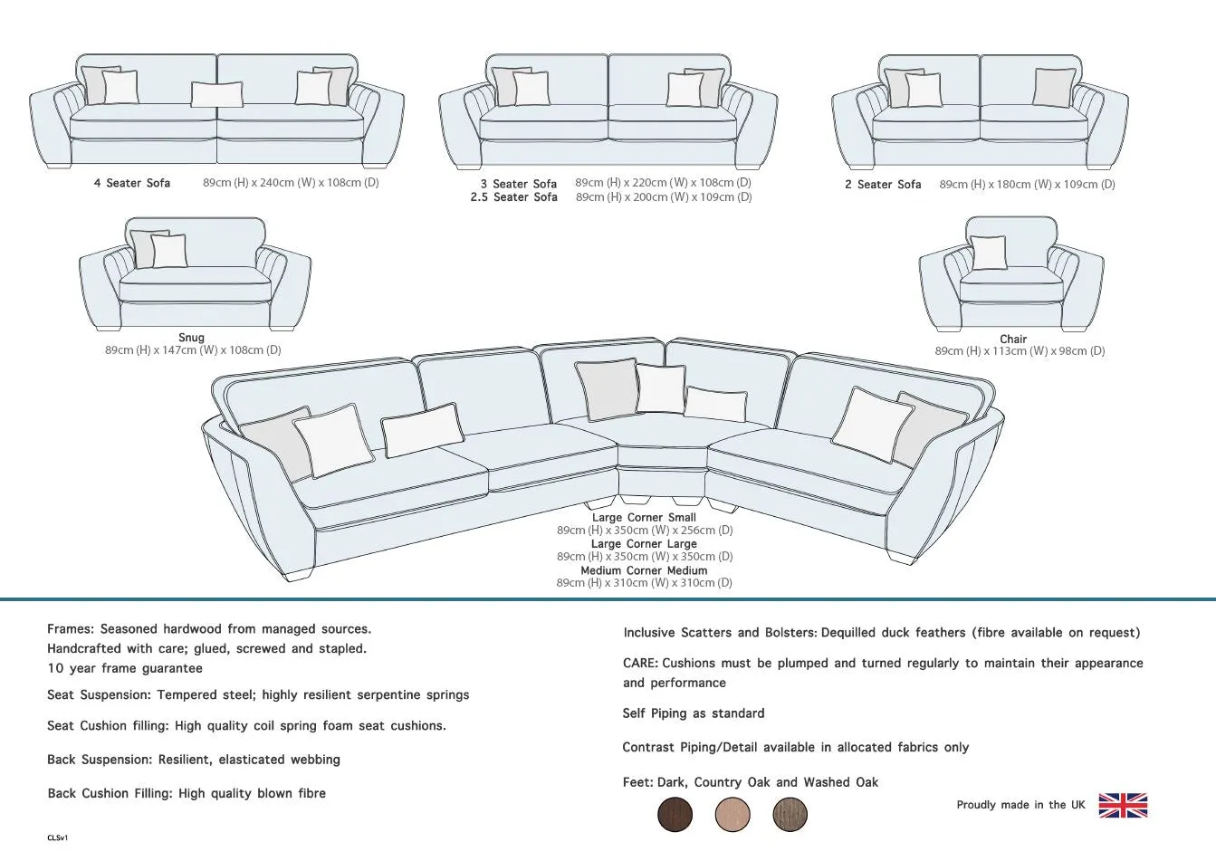 Carson  Sofa Chair Contrast Piping