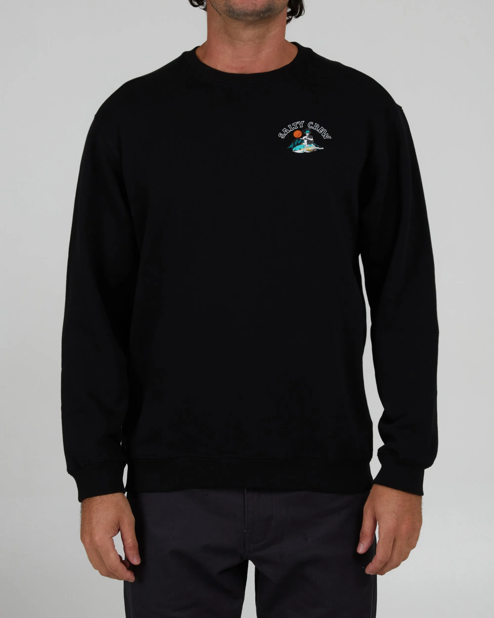 Catch Of The Day Black Crew Fleece