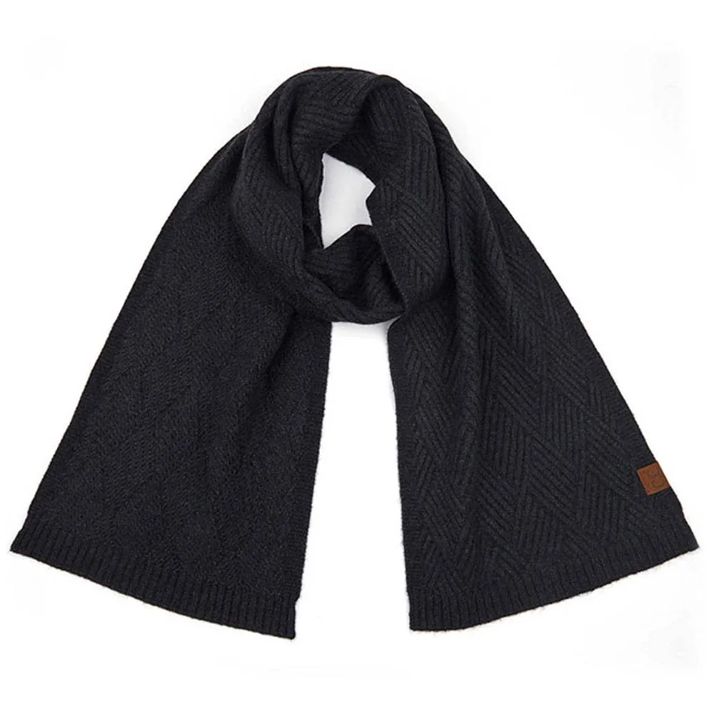 C.C Diagonal Stripes Criss Cross Pattern Scarf