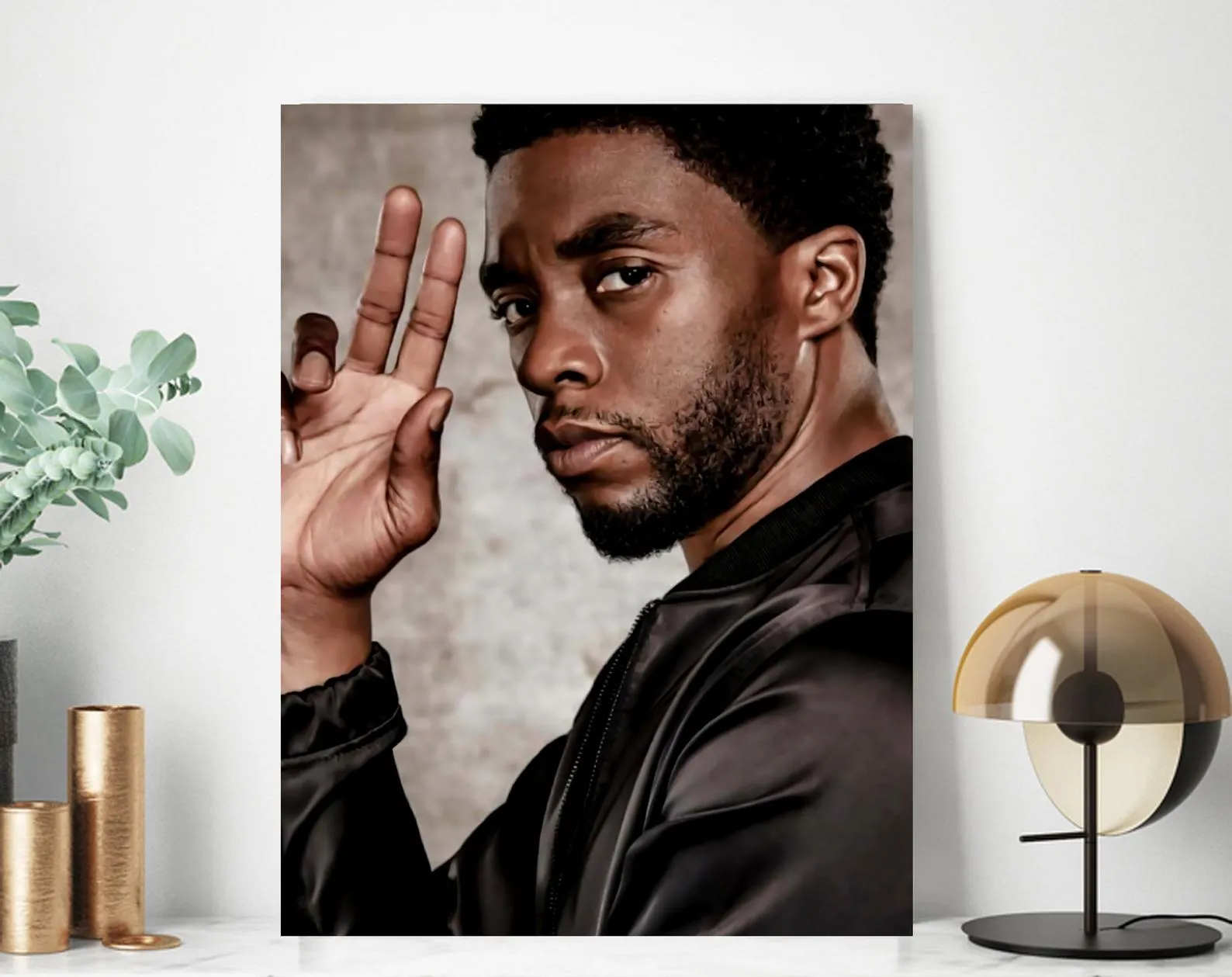 Chadwick Boseman Poster, Black Panther Canvas Rolls, Custom Canvas, Home decor, Wall Hanging, Hollywood Actor Chadwick Boseman Poster