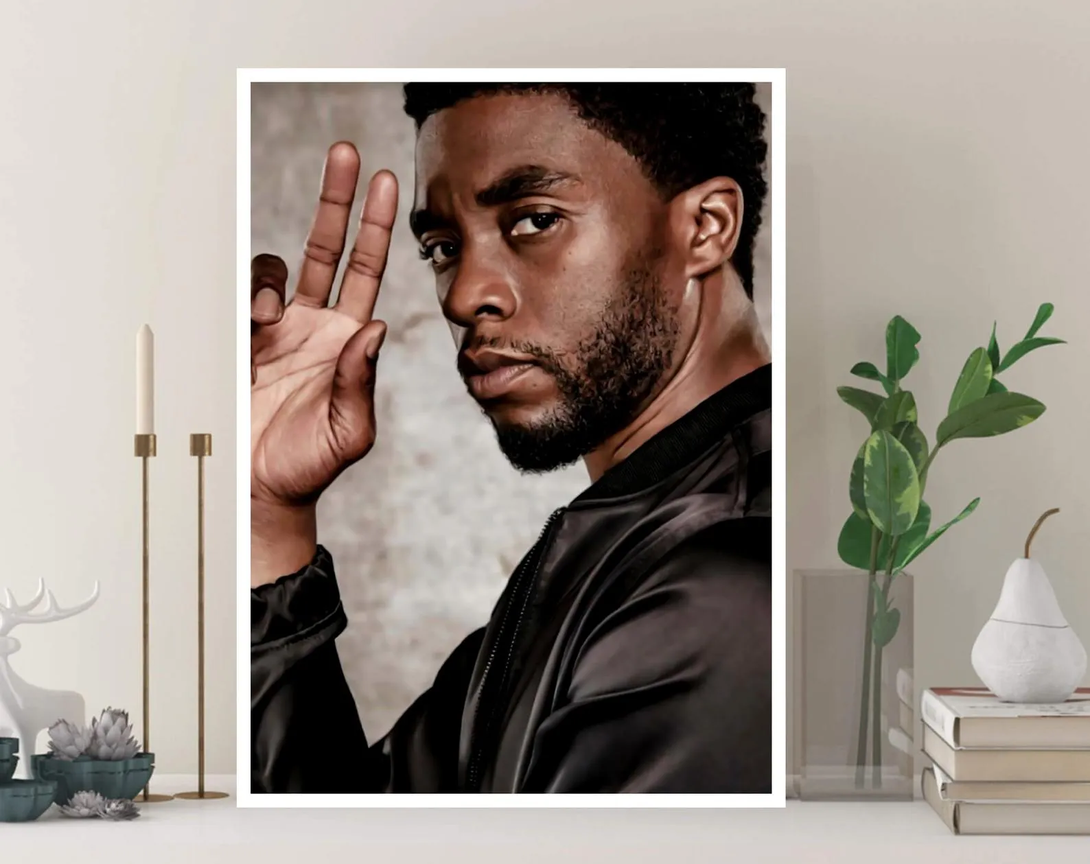 Chadwick Boseman Poster, Black Panther Canvas Rolls, Custom Canvas, Home decor, Wall Hanging, Hollywood Actor Chadwick Boseman Poster