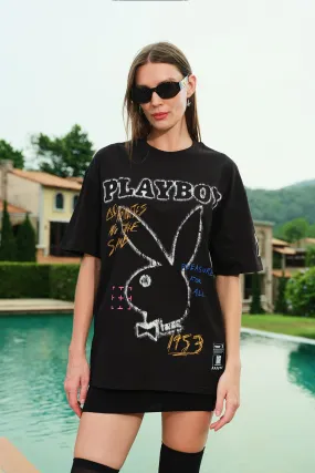 Chalkboard Bunny  Oversized T-shirt