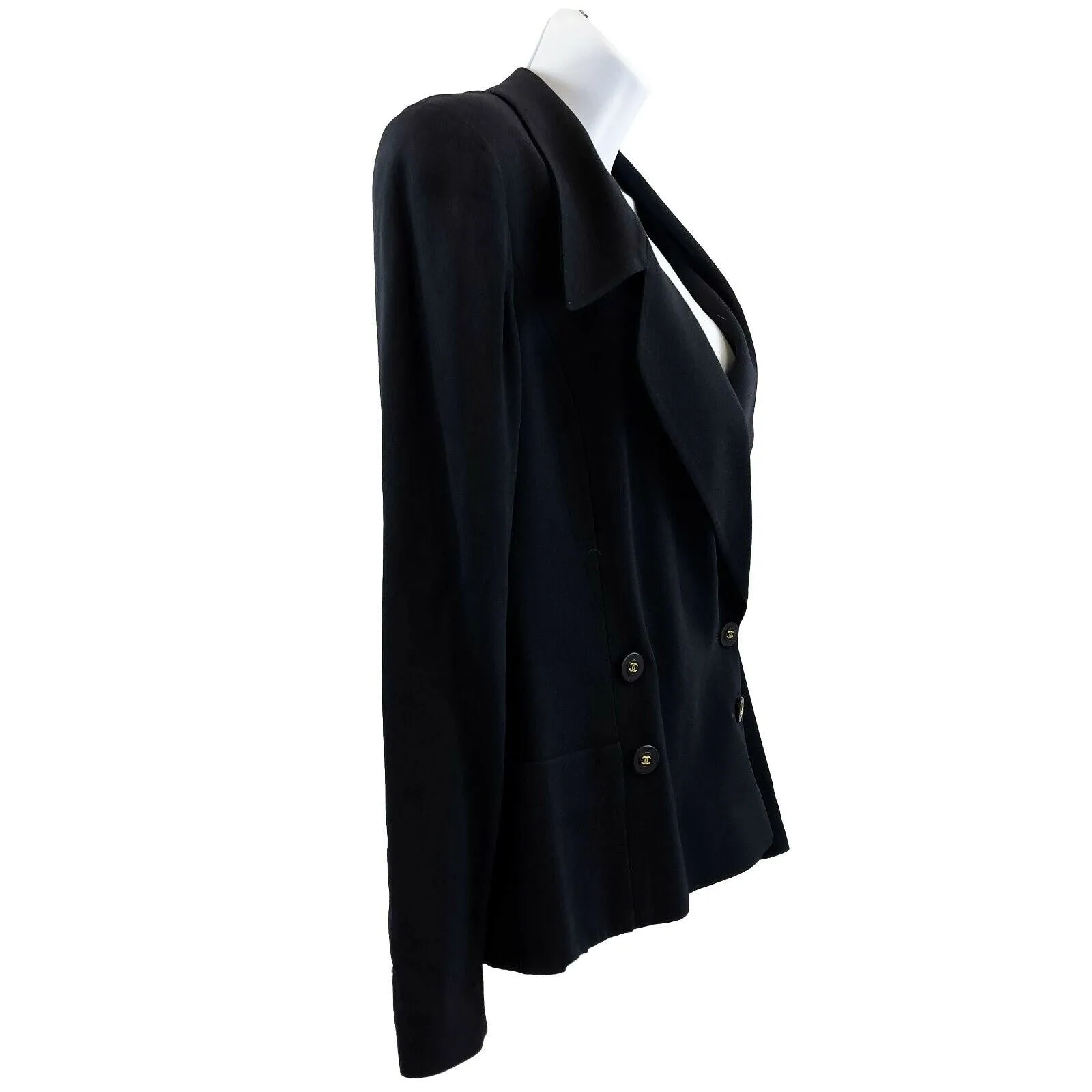 Chanel- Vintage 94P 1994 Black Blazer - Double Breasted - CC Buttons - 36 / US 6