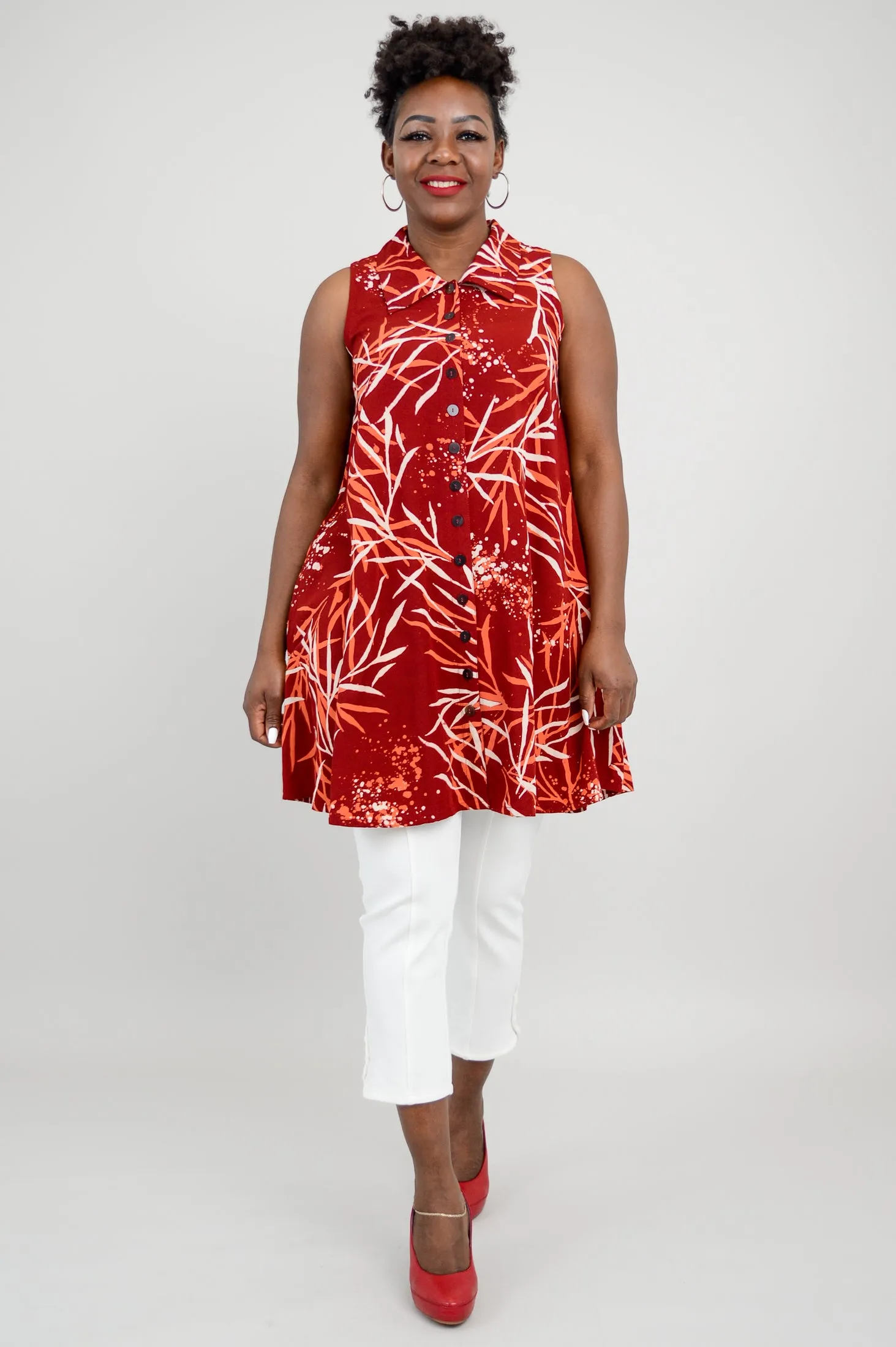 Cissy Tank, Palm Burgundy