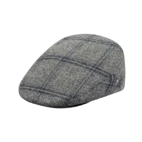 City Sport - Cool Comfort - Wool Flat Cap - Grey Windowpane Overcheck 3403