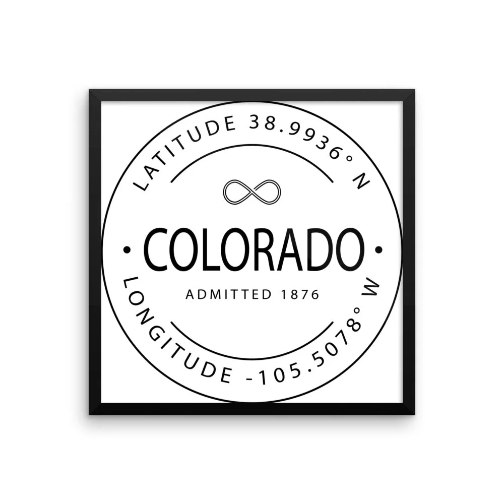 Colorado - Framed Print - Latitude & Longitude