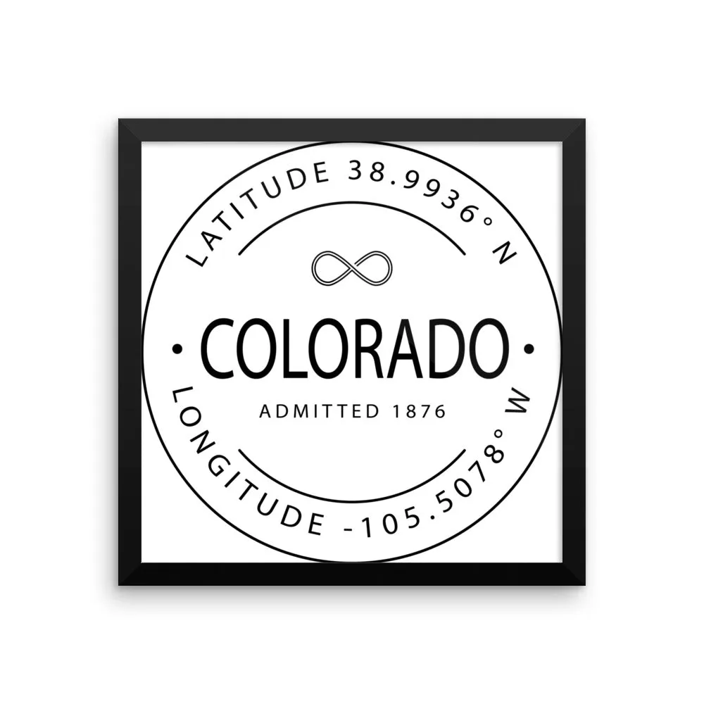 Colorado - Framed Print - Latitude & Longitude