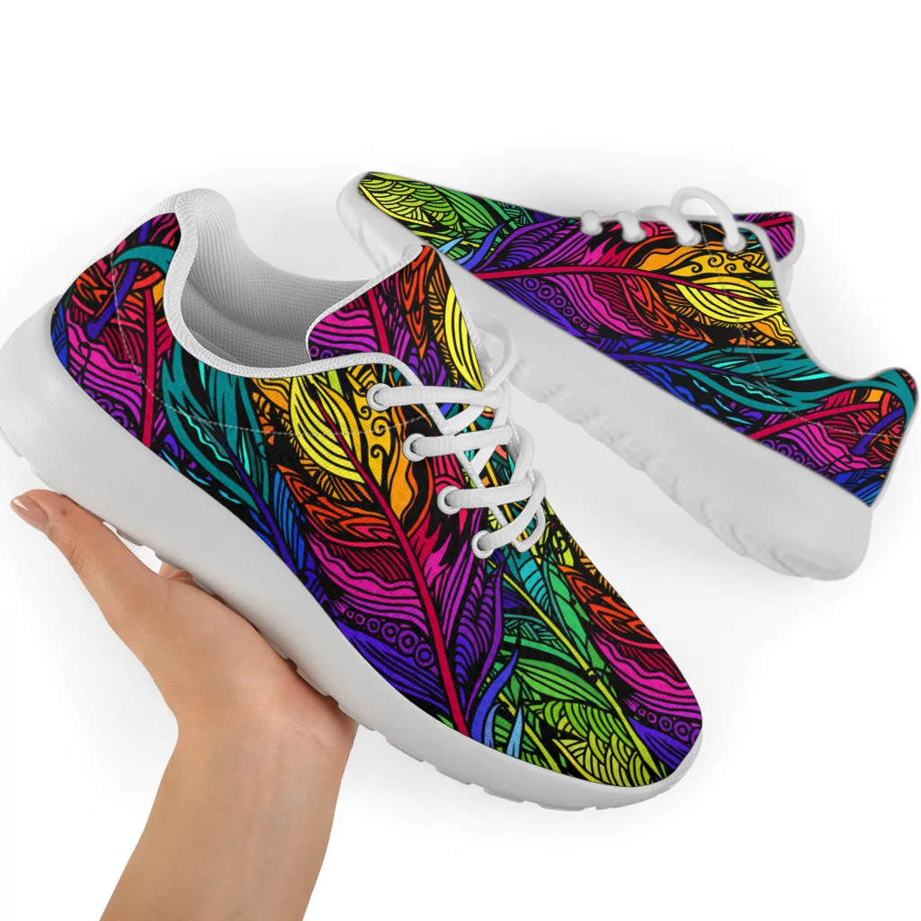 Colorful Feathers Sport Sneakers