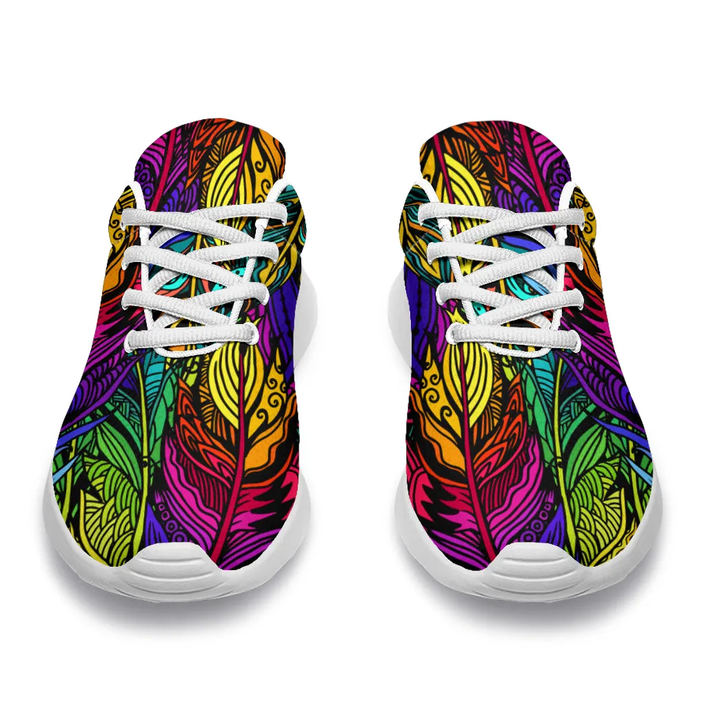 Colorful Feathers Sport Sneakers