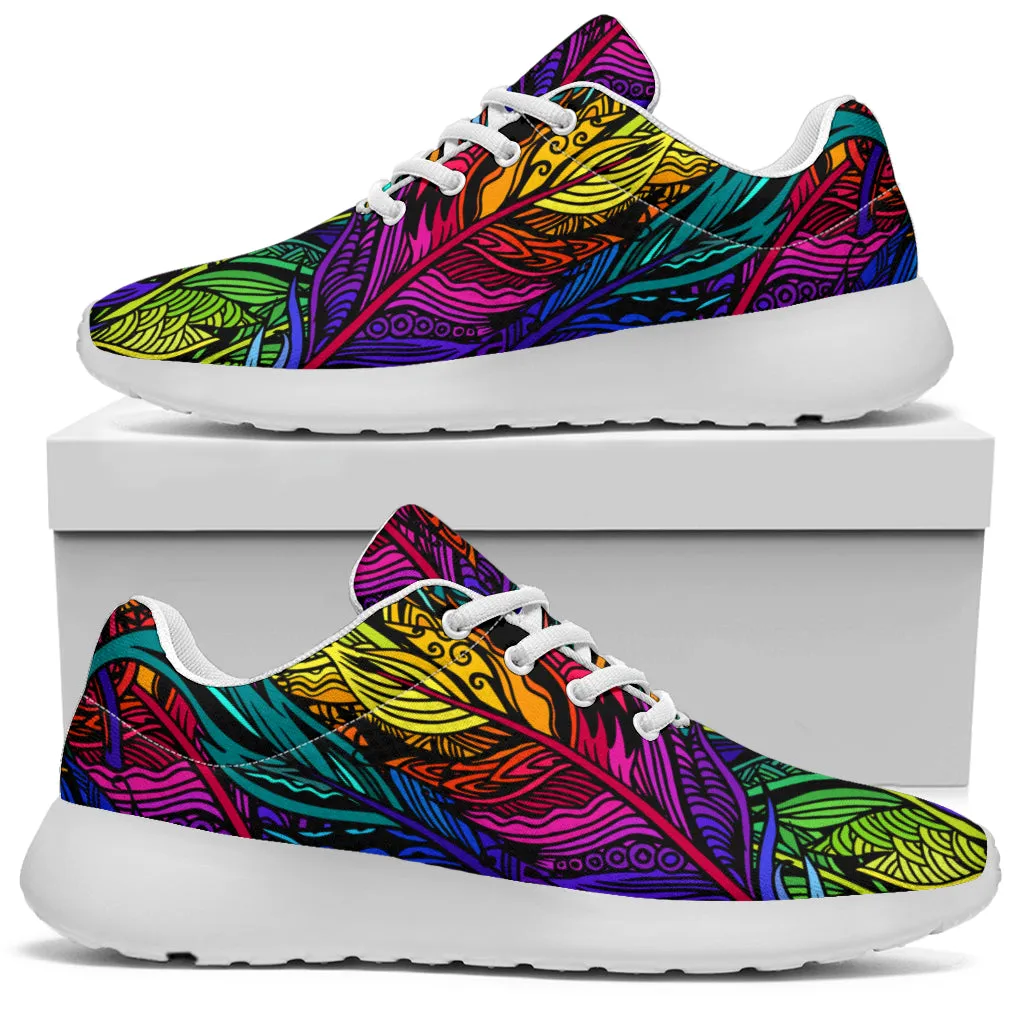 Colorful Feathers Sport Sneakers