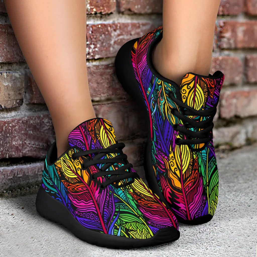 Colorful Feathers Sport Sneakers