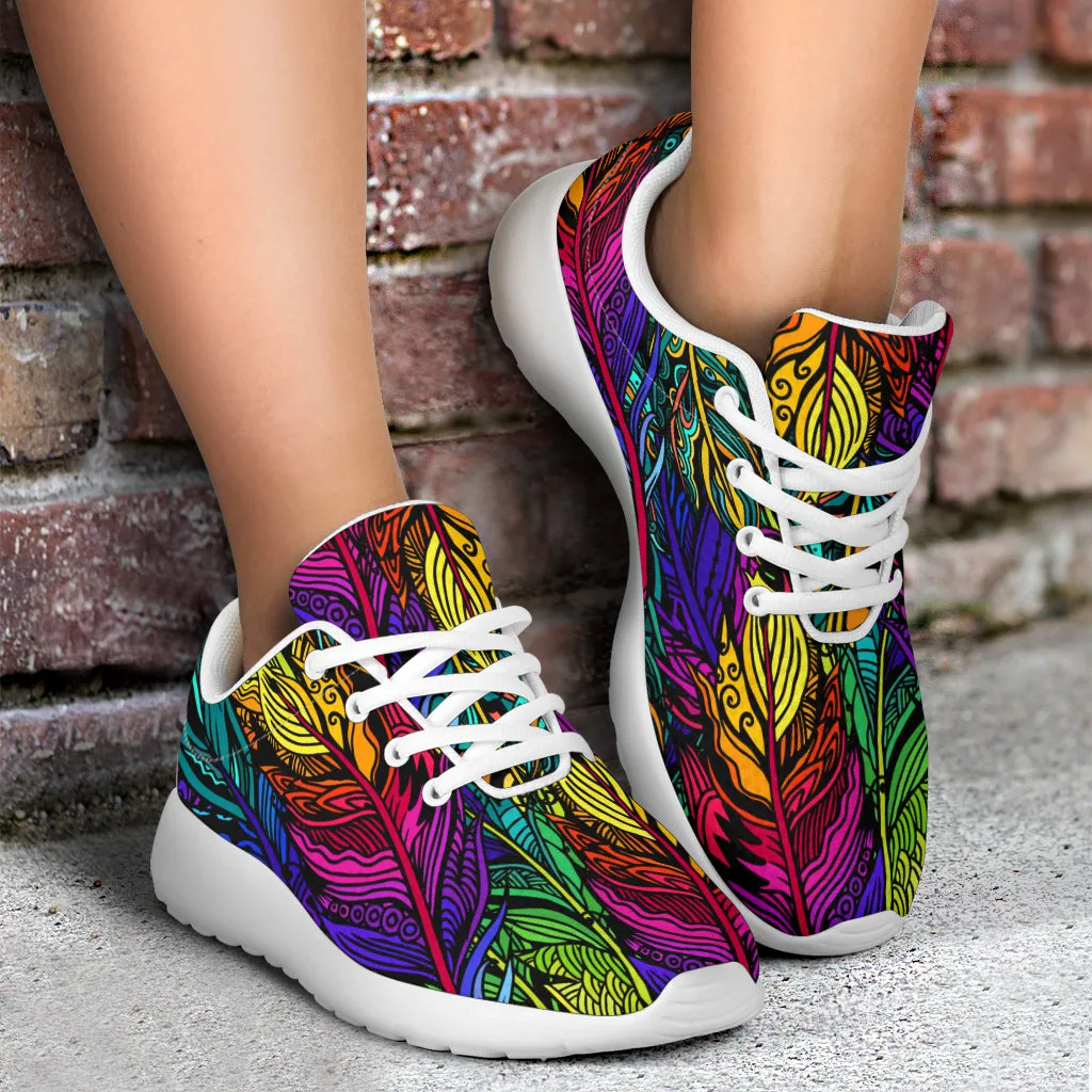 Colorful Feathers Sport Sneakers