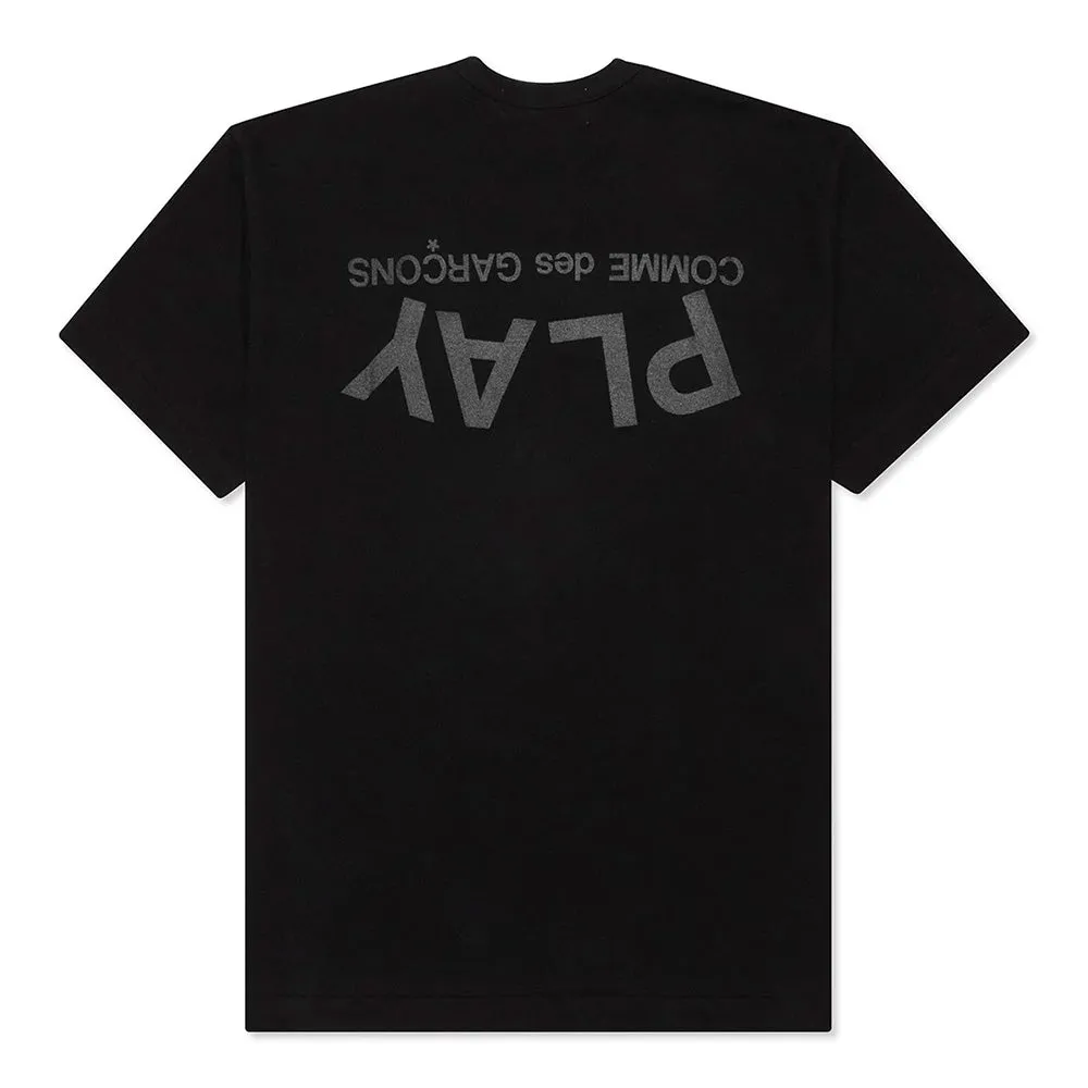 Comme des Garons PLAY Text Logo SS Tee