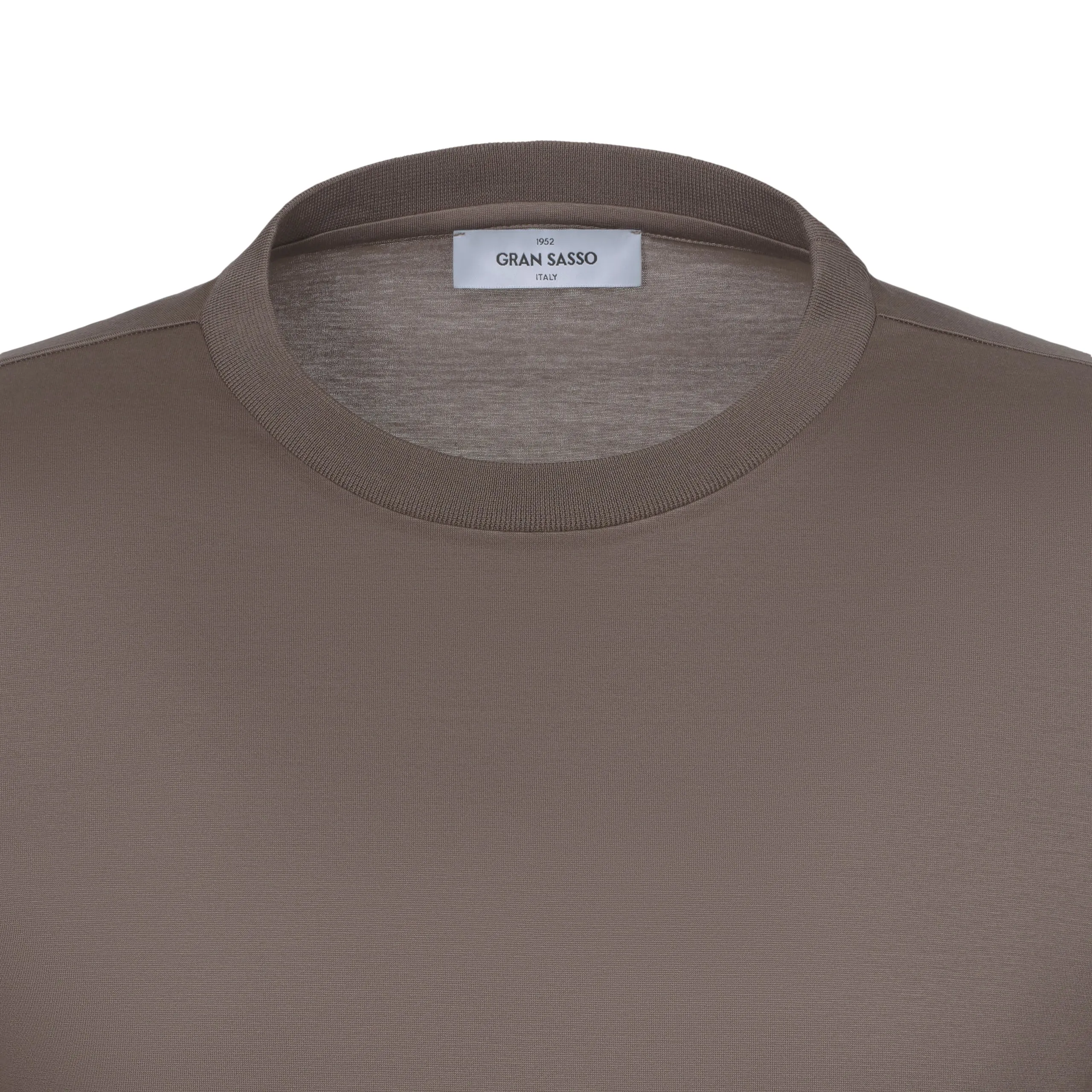 Cotton Crew-Neck T-Shirt in Peanut Brown