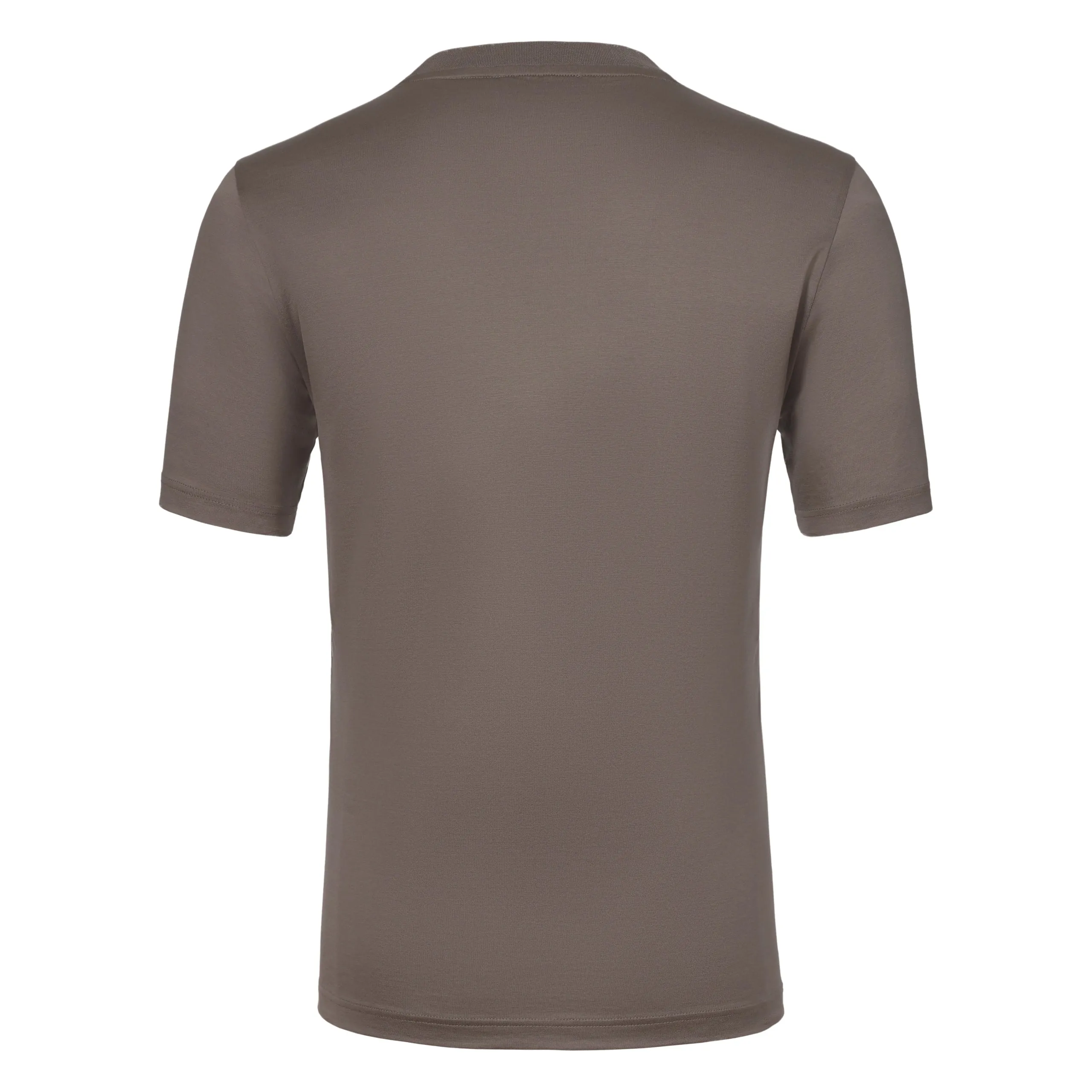 Cotton Crew-Neck T-Shirt in Peanut Brown