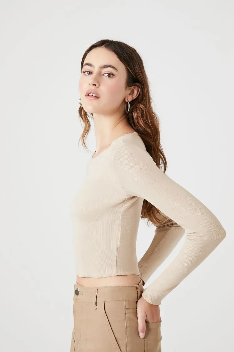 Cropped Long-Sleeve Top