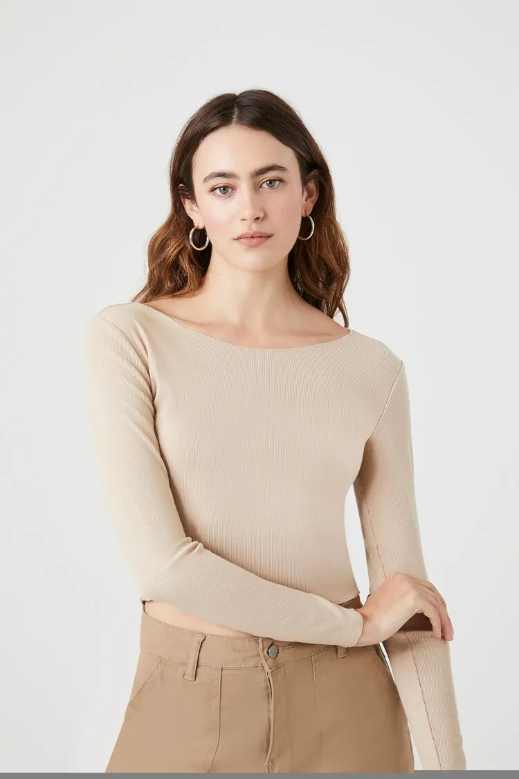 Cropped Long-Sleeve Top