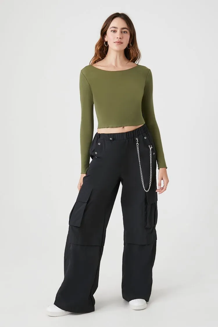 Cropped Long-Sleeve Top