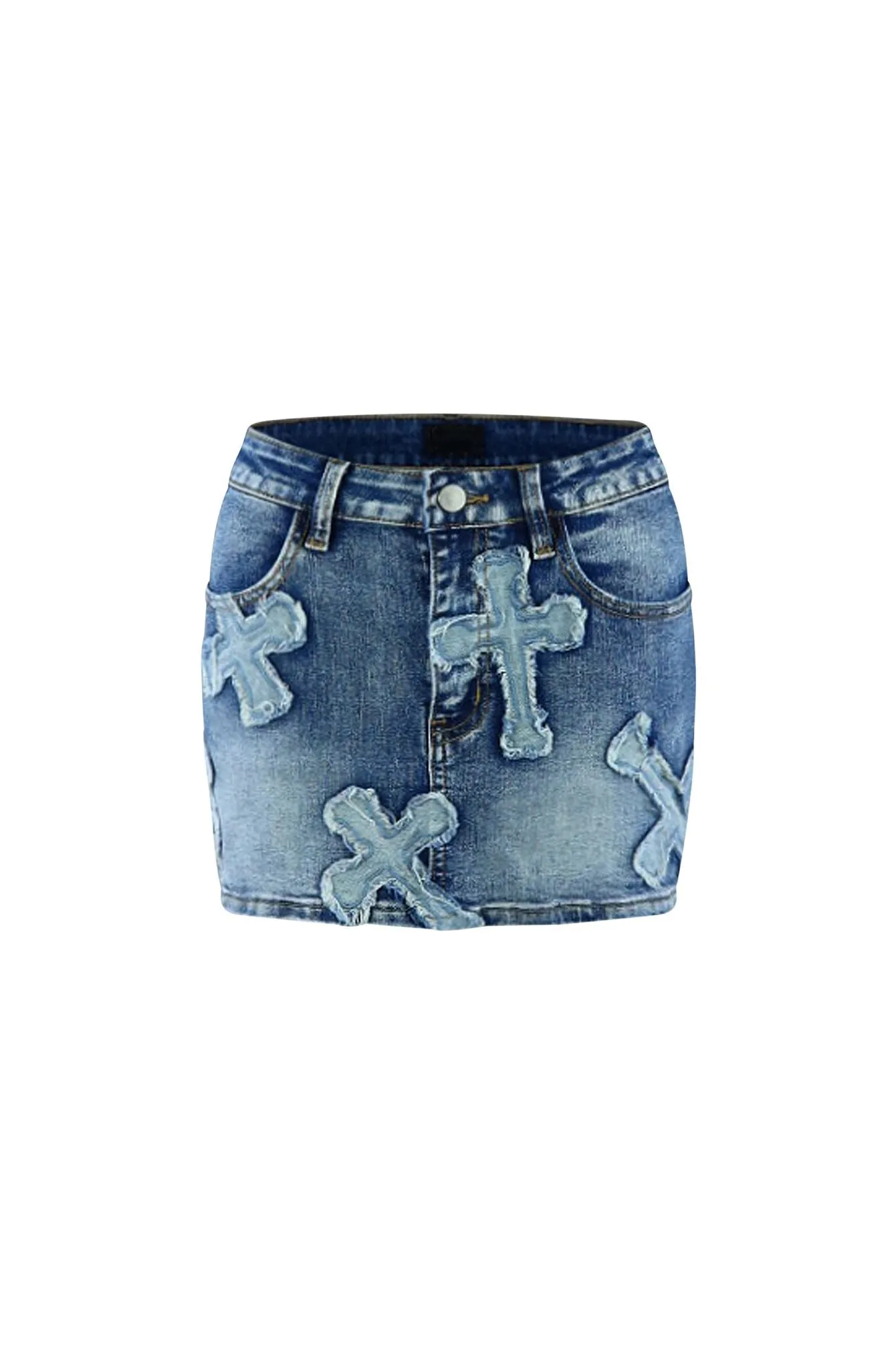 Cross Your Mind Denim Mini Skirt