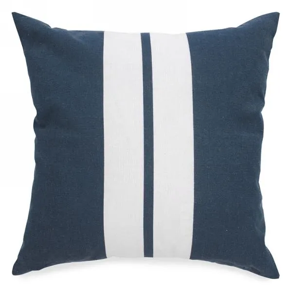 DARK BLUE CUSHION WITH STRIPES (17X17)