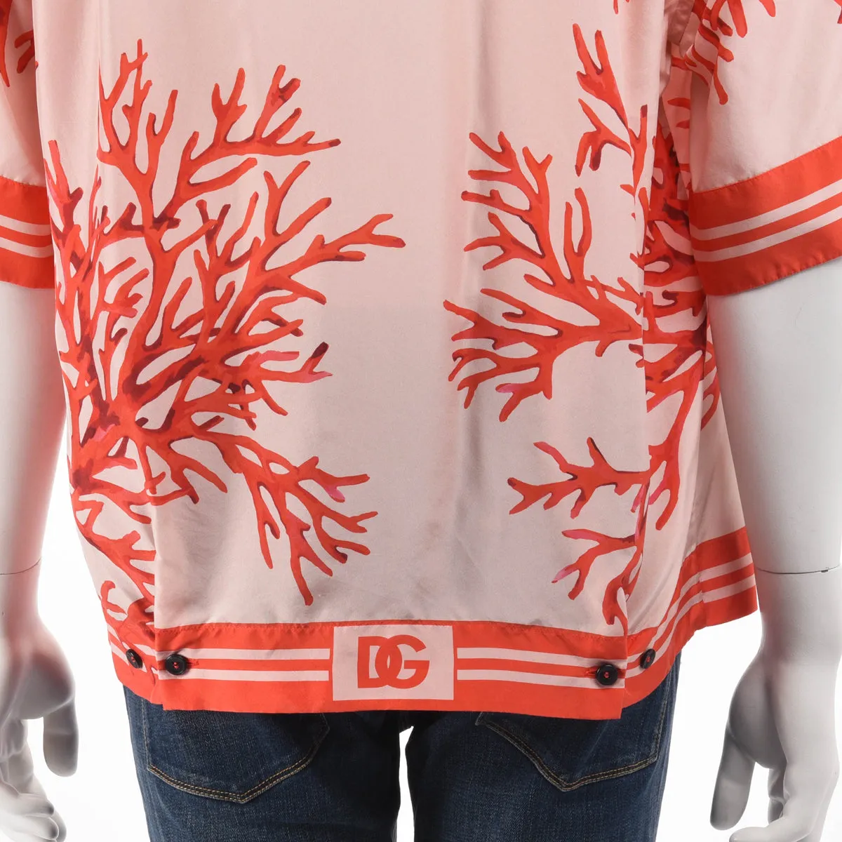 Dolce & Gabbana Red Silk Habotai Hawaiian Shirt 40