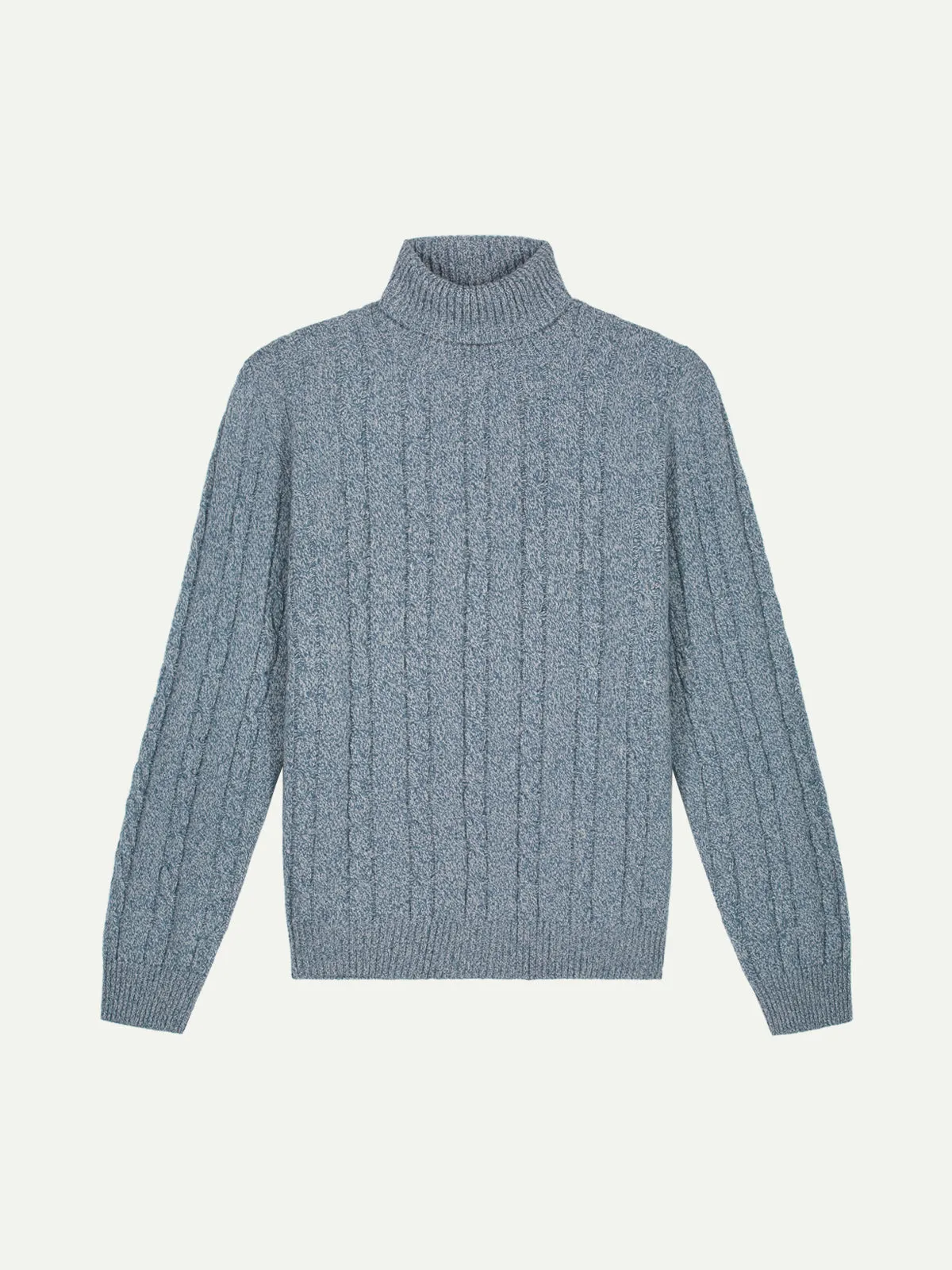 Dolcevita Cable Knit Sweater Light Blue