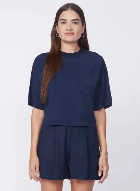 Dove Modal Boxy Tee- New Navy