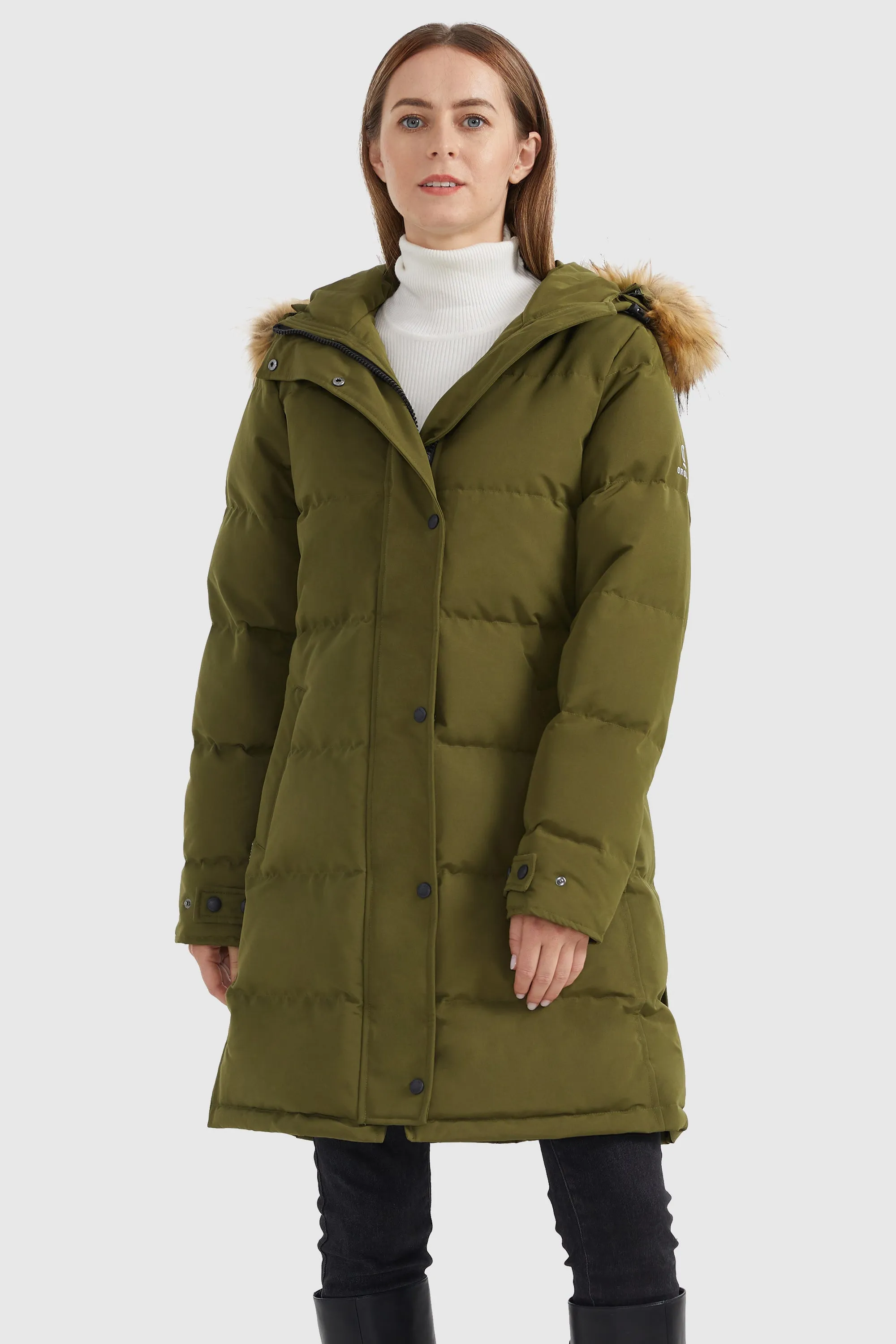 Drawstring Hooded Thickened Puffer Down Coat