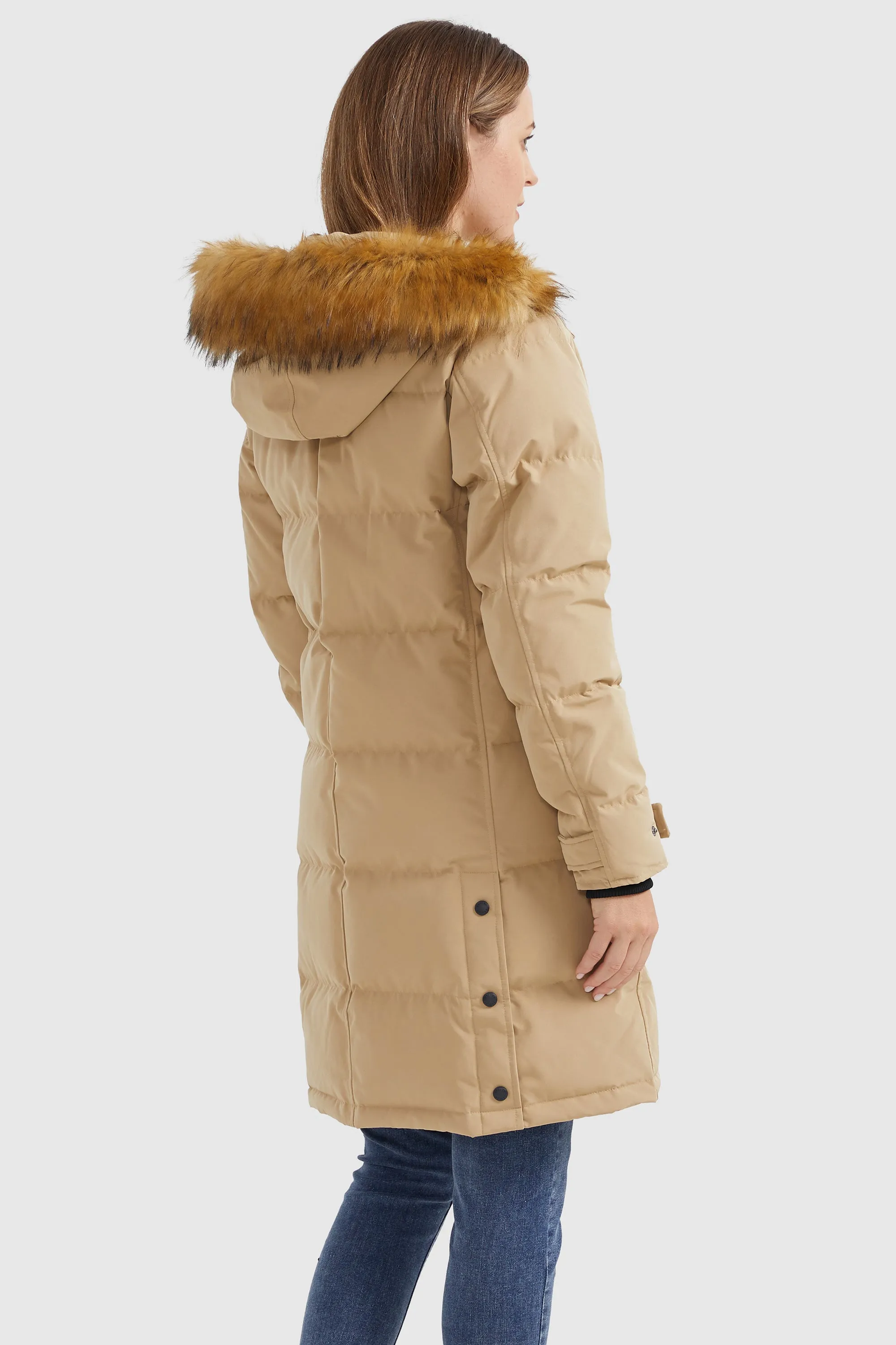 Drawstring Hooded Thickened Puffer Down Coat