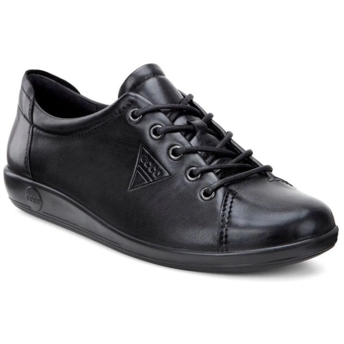 Ecco Soft 2.0 Ladies Black Laced Shoe 206503