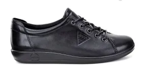 Ecco Soft 2.0 Ladies Black Laced Shoe 206503