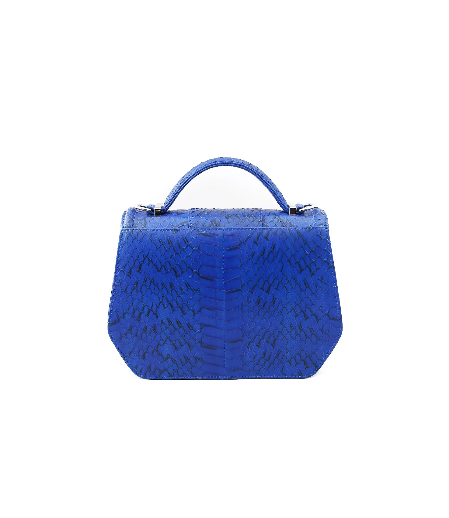 Electric Blue meshed water snake mini Anabella Tote