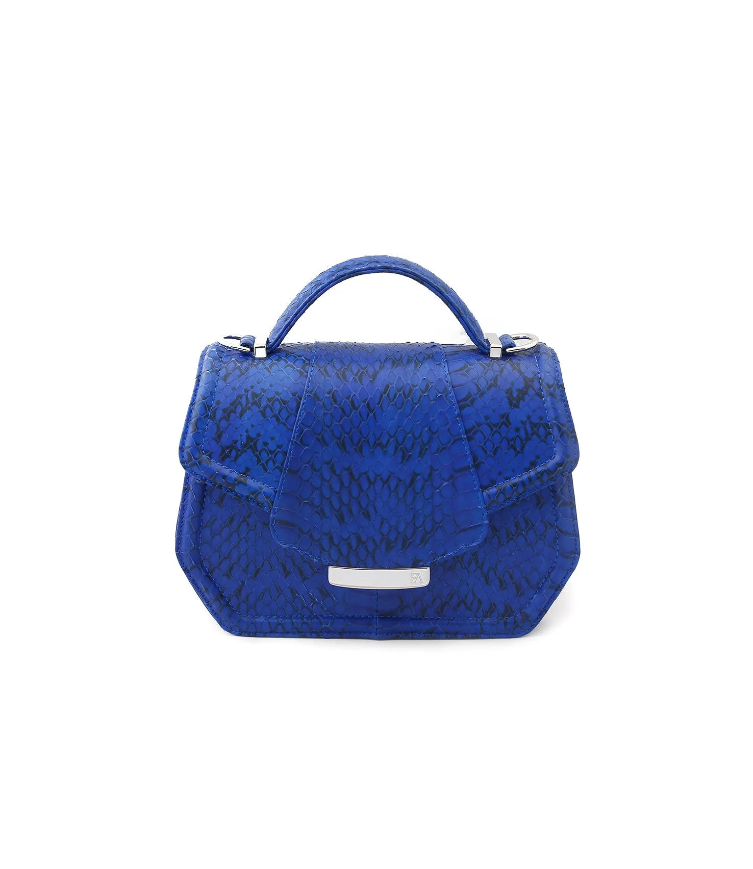 Electric Blue meshed water snake mini Anabella Tote