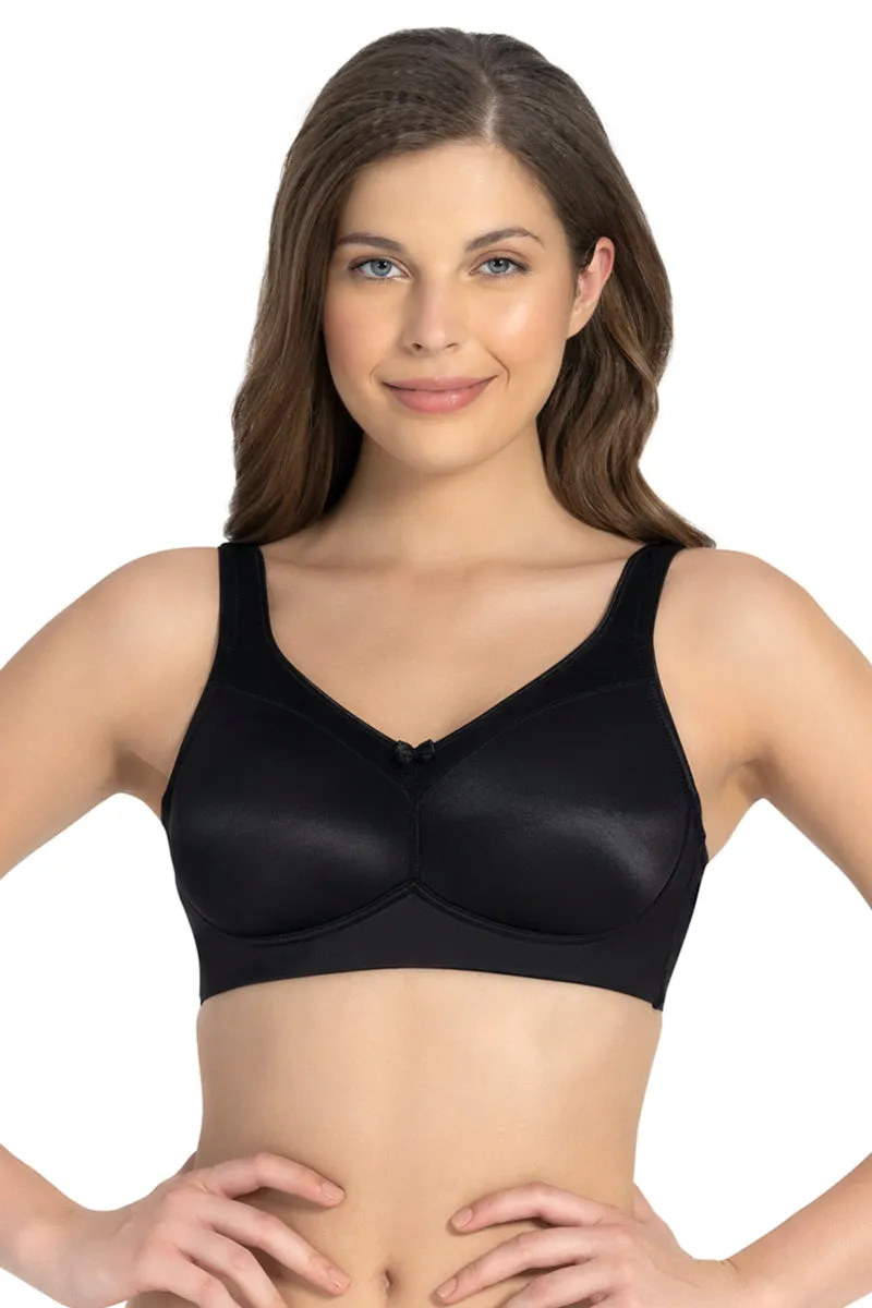 Elegant Support Non-padded & Non-wired Bra - Black