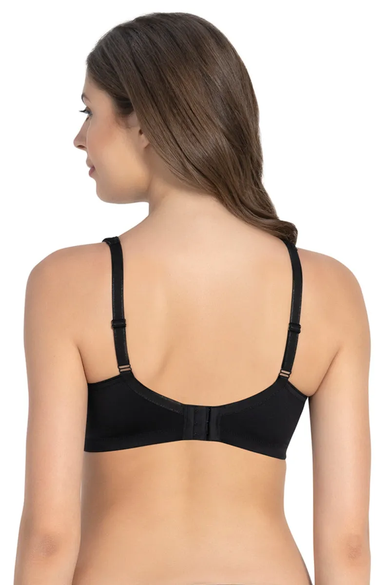 Elegant Support Non-padded & Non-wired Bra - Black