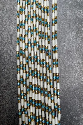 Extended Length 60 Inch Turquoise Glow Tie On Waist Beads