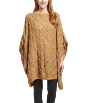 Extra Thick Crochet Knit Diamond Weave Batwing Shawl Wrap Poncho