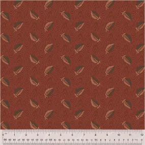 Fabric FLOATING LEAF RUBY from GARDEN TALE Collection by Jeanne Horton 53828-14