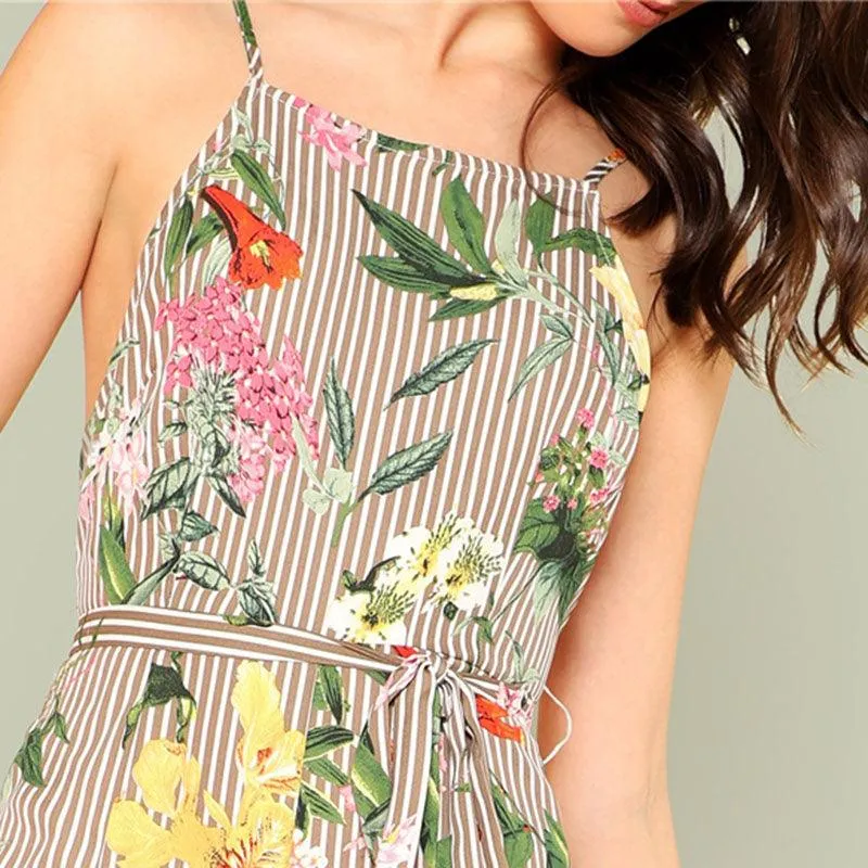 FELICITY’S FLORAL STRIPE JUMPSUIT