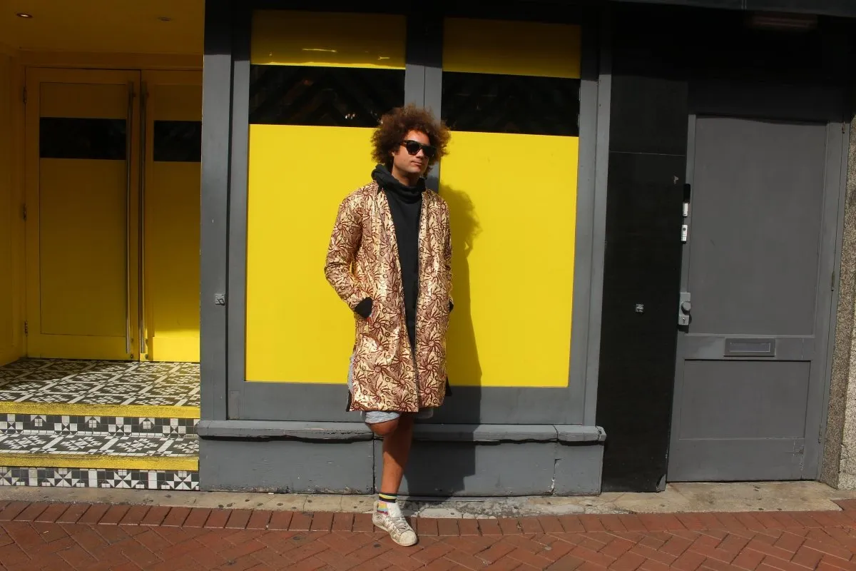 Festival Coat in Gold African Print