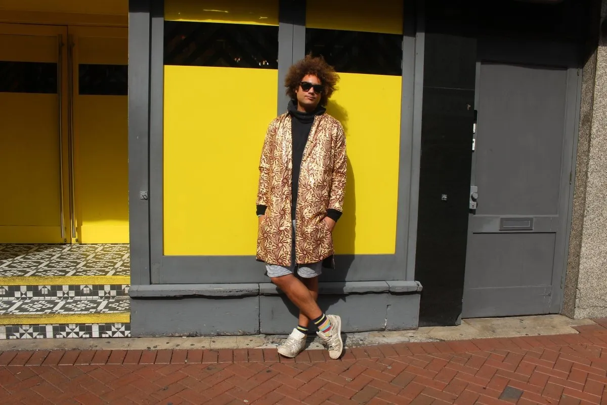 Festival Coat in Gold African Print