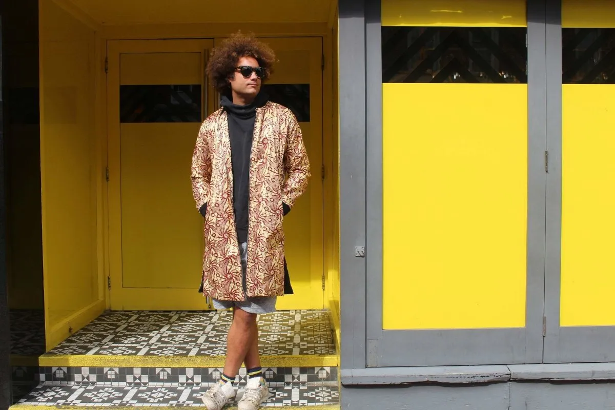 Festival Coat in Gold African Print