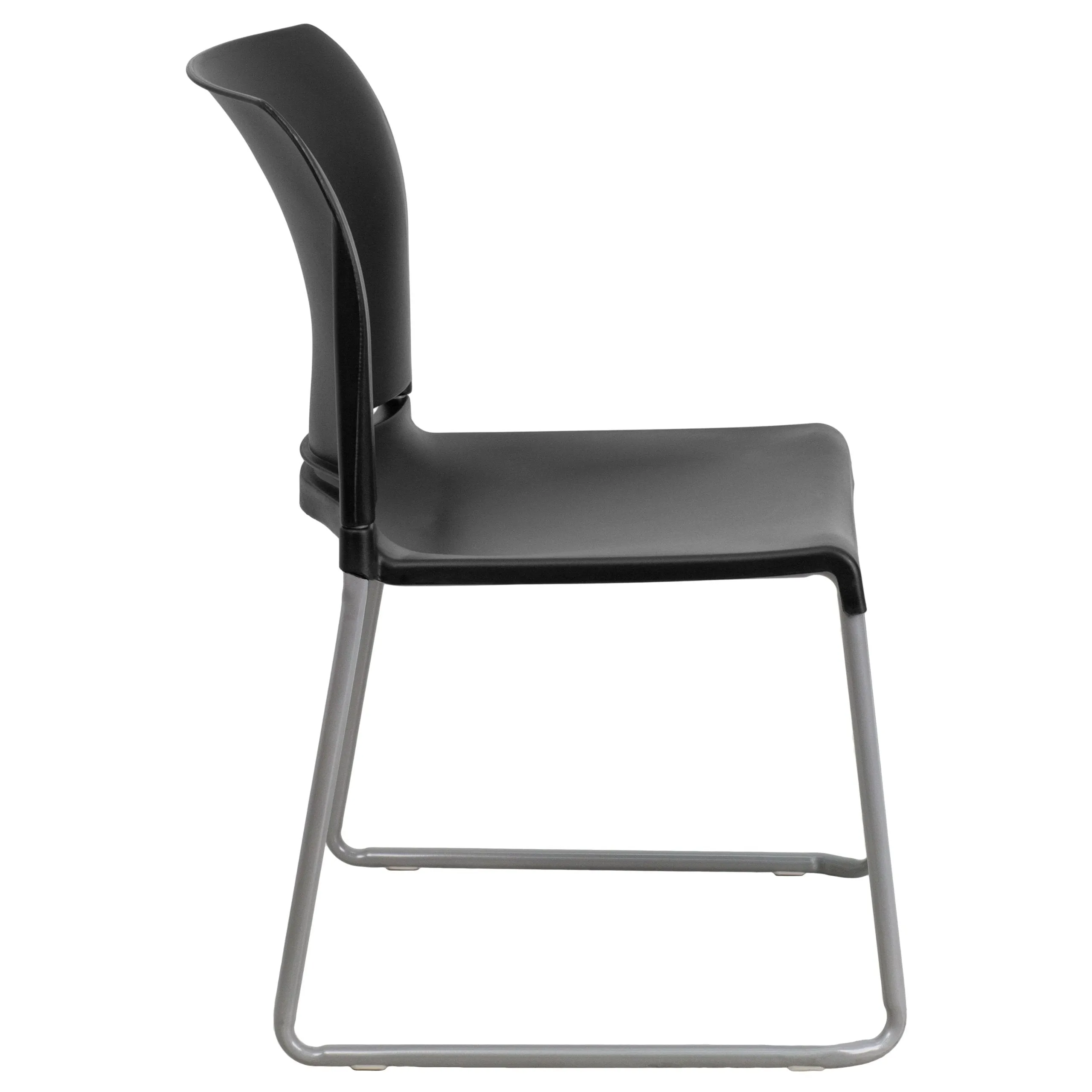 Flash Furniture 5 Pk. HERCULES Series 880 lb. Capacity Black Full Back Contoured Stack Chair with Sled Base