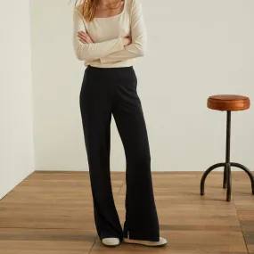 Fluid Wide Leg Trousers - Black